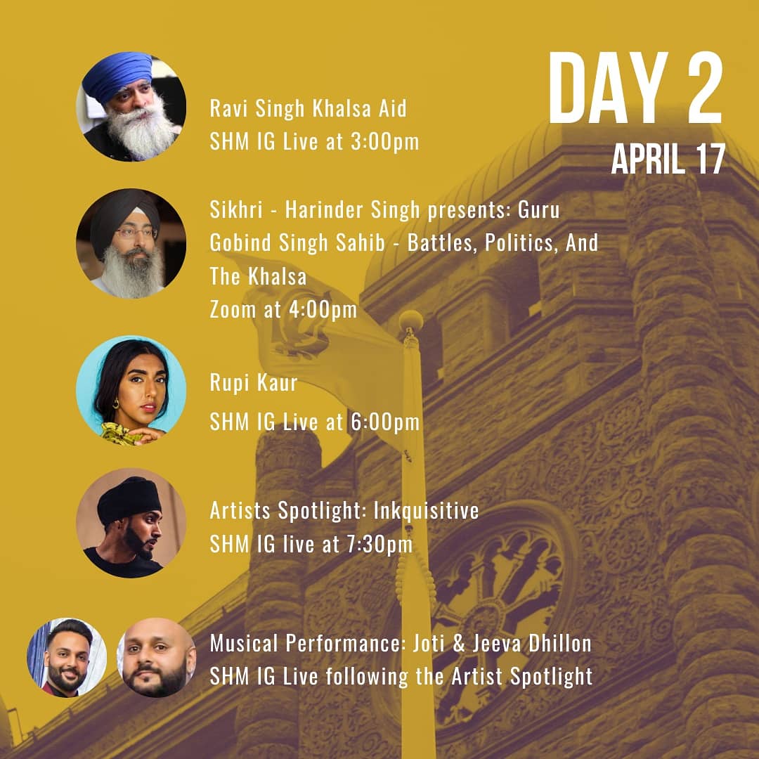 Excited for Day 2 of Sikhfest tomorrow! Join us as we chat with @RaviSinghKA @1Force @rupikaur_ @Inkquisitive and ending of with a musical performance by brothers @iamJotiDhillon & Jeeva Dhillon! #sikhfest #shm2021 #sikhheritagemonth