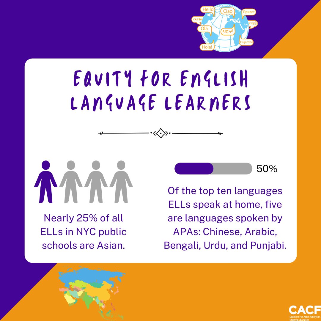 cacf's tweet image. Often, ed policy discussions that include APA students are limited to those on screened admissions &amp;amp; continue to perpetuate the #ModelMinorityMyth. The result: the needs of those most marginalized, such as our English Language Learners, are overlooked. More 👇 on our Asian ELLs.
