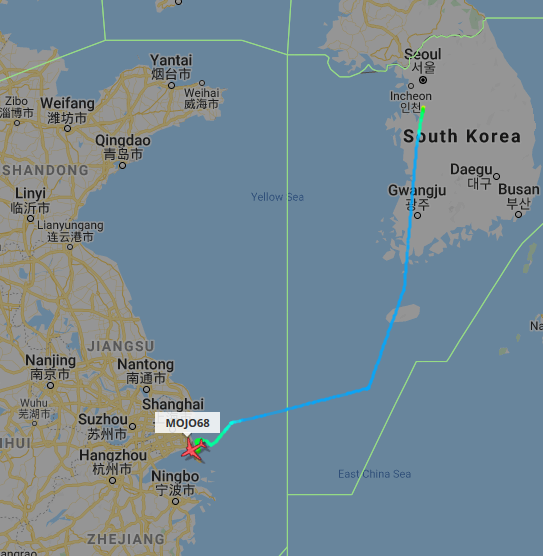 ameliairheart's tweet photo. USAF C-12J from Seoul, SK to Shanghai, CN. Possibly picking up John Kerry to bring him back to Seoul after talks with Chinese officials. https://t.co/teep6YPlMZ #ADSB #AE0207 https://t.co/K1M3mgItja