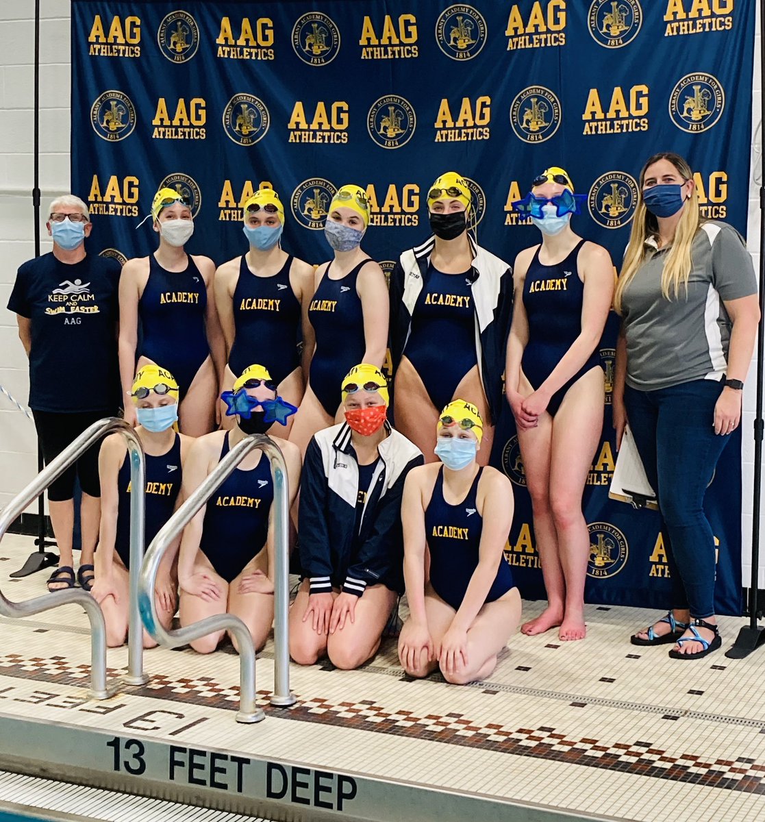 AAGAthletics's tweet photo. Congratulations to our AAG Varsity Swim Seniors: Claire G. ‘21 &amp; Ella G. ‘21! We will miss you on deck, in the water, and in the classroom next year! Wishing you the best! 💙👏🏊‍♀️🐻📚 @AAG_bearcave @albanyacademies @ColonialCouncil @Sect2athletics https://t.co/99uCR0eRHg