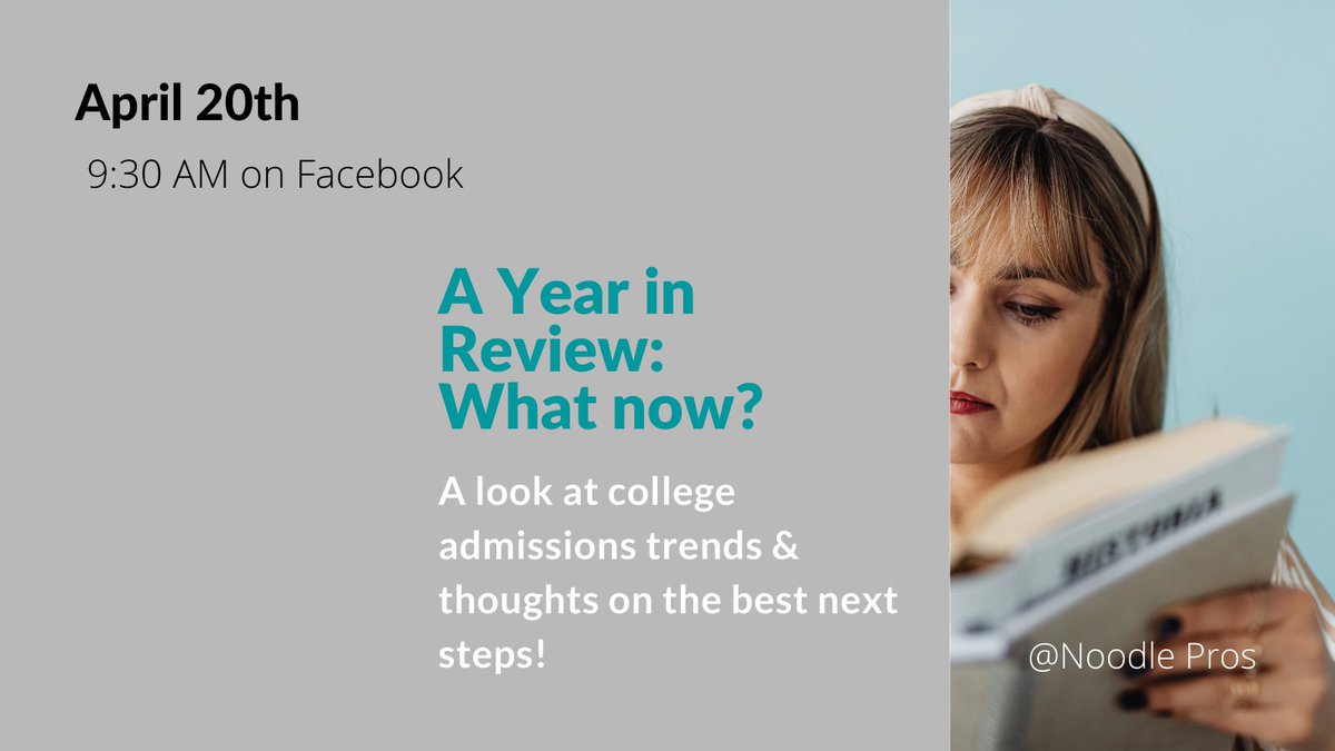 Join us for our next webinar detailing this year’s college admissions trends on Facebook Live. We will be joined by special guest host Sarah Reese of Informed Educational Solutions for the conversation.

#education #learning #school #college #students #schools #kids #elearning