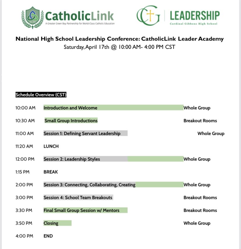 LEAD_cghsnc's tweet photo. 7 juniors &amp; seniors have partnered w/ @link_catholic to pilot their 1st ever virtual national high school leadership conference- they will lead this event that they designed &amp; created for 40+ students &amp; college mentors! 13 Gibbons freshmen &amp; sophomores are attending/supporting! https://t.co/imHVMzTC78