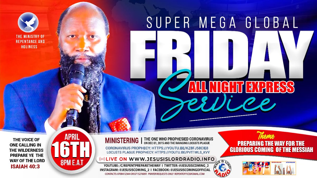 Mankind cannot deliver himself
The wisdom of man can't deliver man
The wealth of man cannot save ..

Only THE WILL OF THE FATHER can save you ,therefore surrender all to Him.

#MidnightGlobalWatch