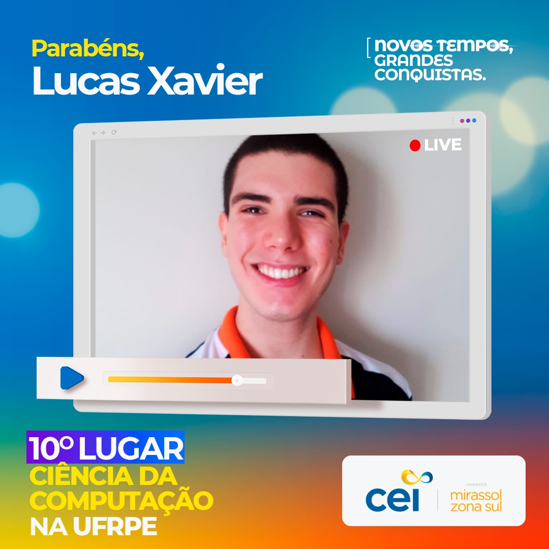 CeiMirassol's tweet photo. Dedicação + Estudos = Aprovação! 🤩 Lucas, você é um vencedor. Parabéns pela aprovação em Ciência da Computação. Que venham mais conquistas. 🎉 https://t.co/2b2YAczsZO