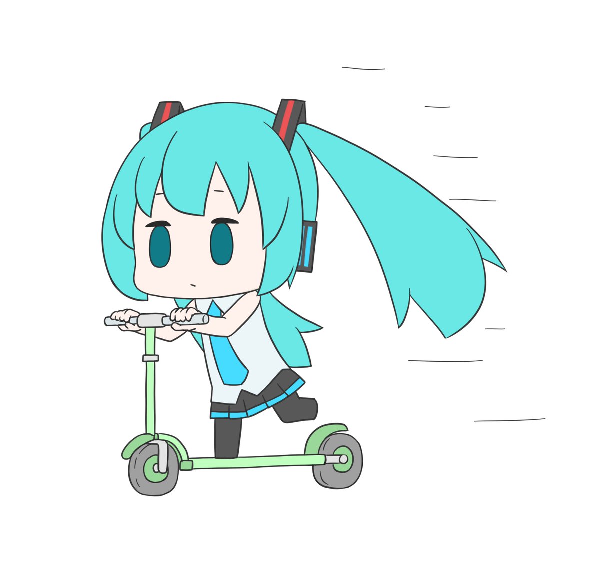 初音ミク 「今日も一日 」|はつねネガメのイラスト