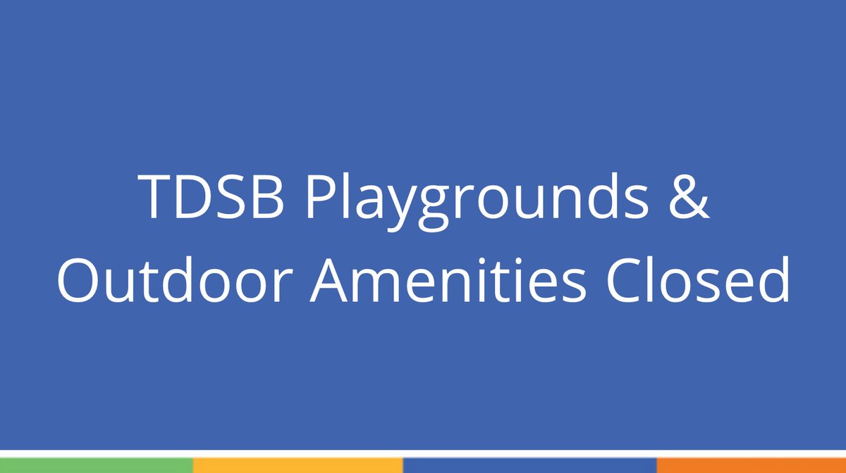 Today, the Government of Ontario announced the closure of playgrounds &amp; other park amenities.

As a result, the TDSB is closing all playgrounds &amp; other amenities, including sports fields &amp; basketball &amp; tennis courts until further notice.

Learn more here: bit.ly/3slxqu1