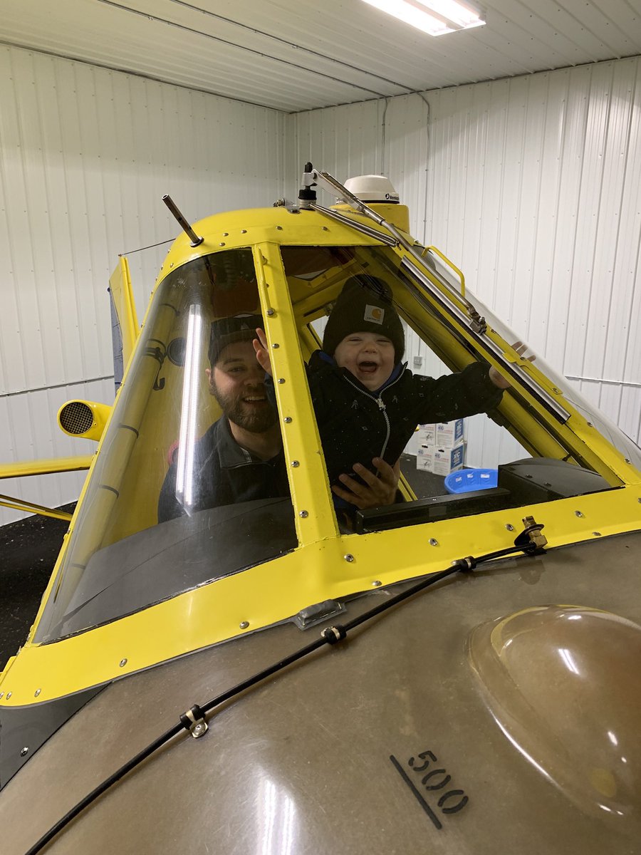 The face everyone gets the first time they sit in an AT502B.  I think the littlest  Carefoot is also pretty pumped to be in #airtractorcountry now. <a href="/airtractorinc/">Air Tractor</a>