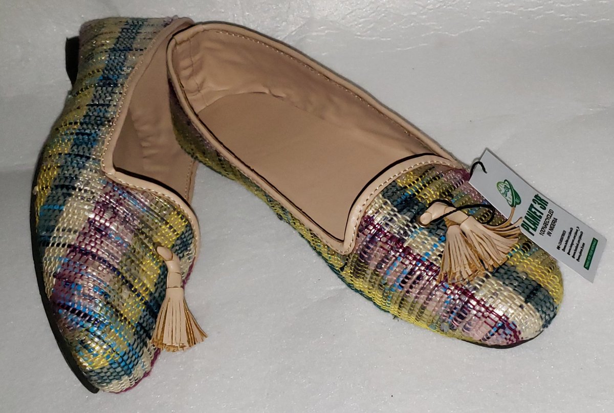Planet3r's tweet photo. Is this something you would like to rock especially when you are aware this pair has removed about 60 pure water sachets waste from the landfill?😘  #workinprogress #climateaction #MadeInNigeria #Savetheplanet #Zerowaste #reducereuserecycle #planet3r https://t.co/mi5SfBiKwi