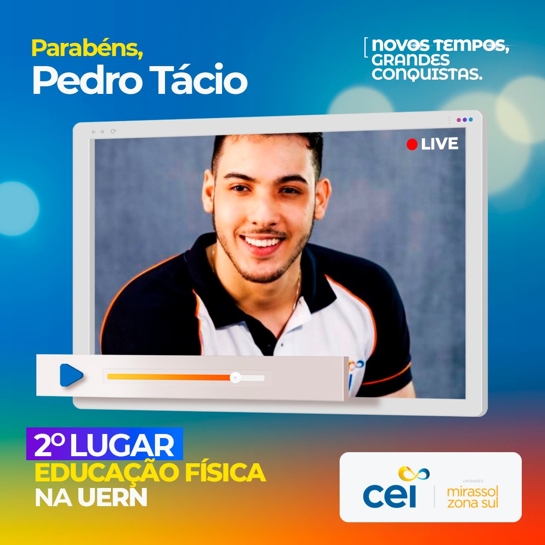 CeiZonaSul's tweet photo. Hoje é só alegria e comemoração! 🎉 Parabéns, Pedro! Ficamos muito felizes com a sua conquista na UERN no curso de Educação Física. 🧡💙 É federal! https://t.co/0j7WBh7RUB