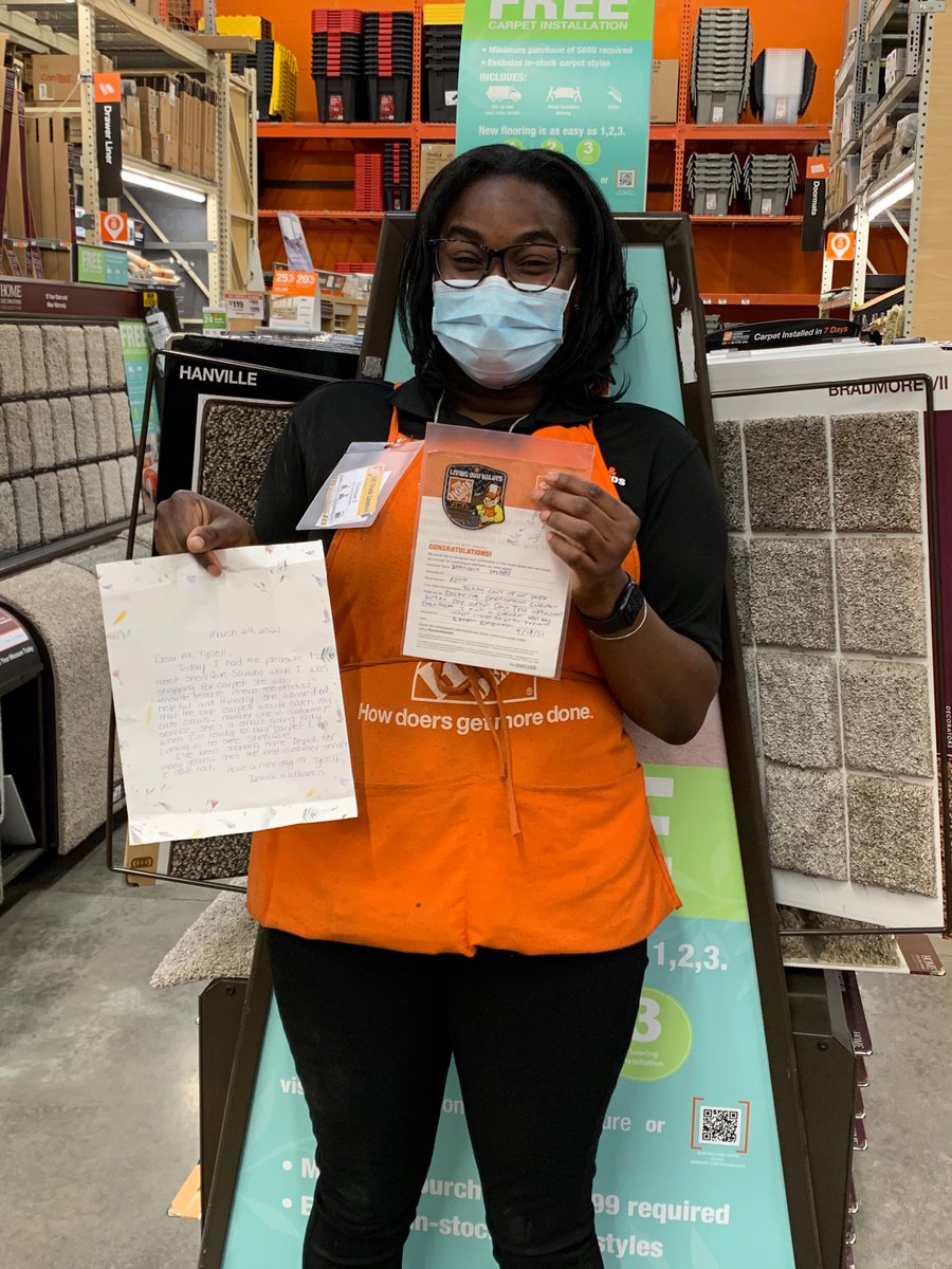 Shenique is a flooring specialist here at 6207, and she is consistently delivering incredible service. If you had any doubts, she received not one, but two letters sent in to our store manager from extremely happy customers. <a href="/AFranceskino/">Alice Franceskino</a> <a href="/FtyrellHD/">Frank Tyrell</a> <a href="/DianeRaymond26/">Diane Raymond</a>
