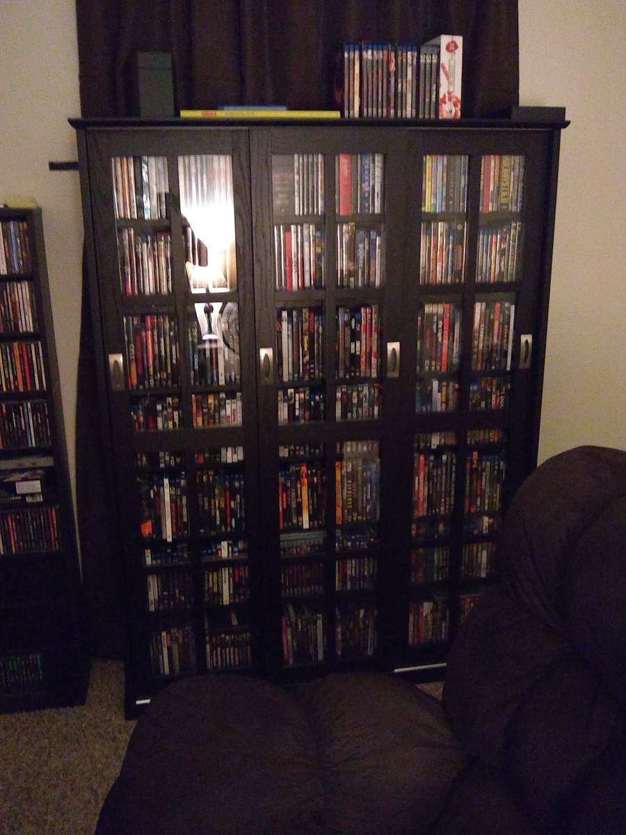 I got this cabinet for Christmas, but only just recently put it together. It holds about half of my movie collection. If I get another stimulus check, I might go ahead and order a second one. https://t.co/KwmSddByrk