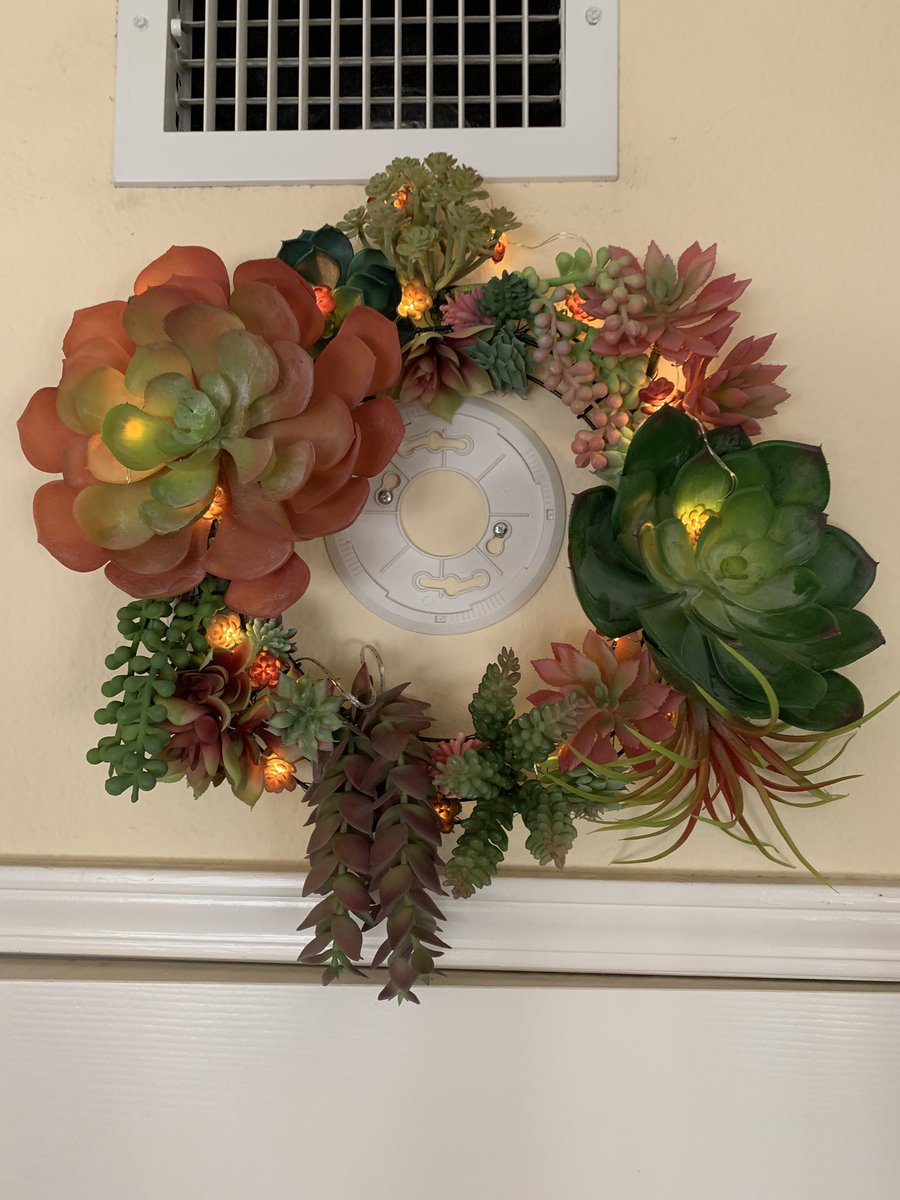 benluke110's tweet photo. I snapped at Michaels yesterday and bought $50 worth of fake succulents to make this wreath thingie https://t.co/IWSp9mJGVc