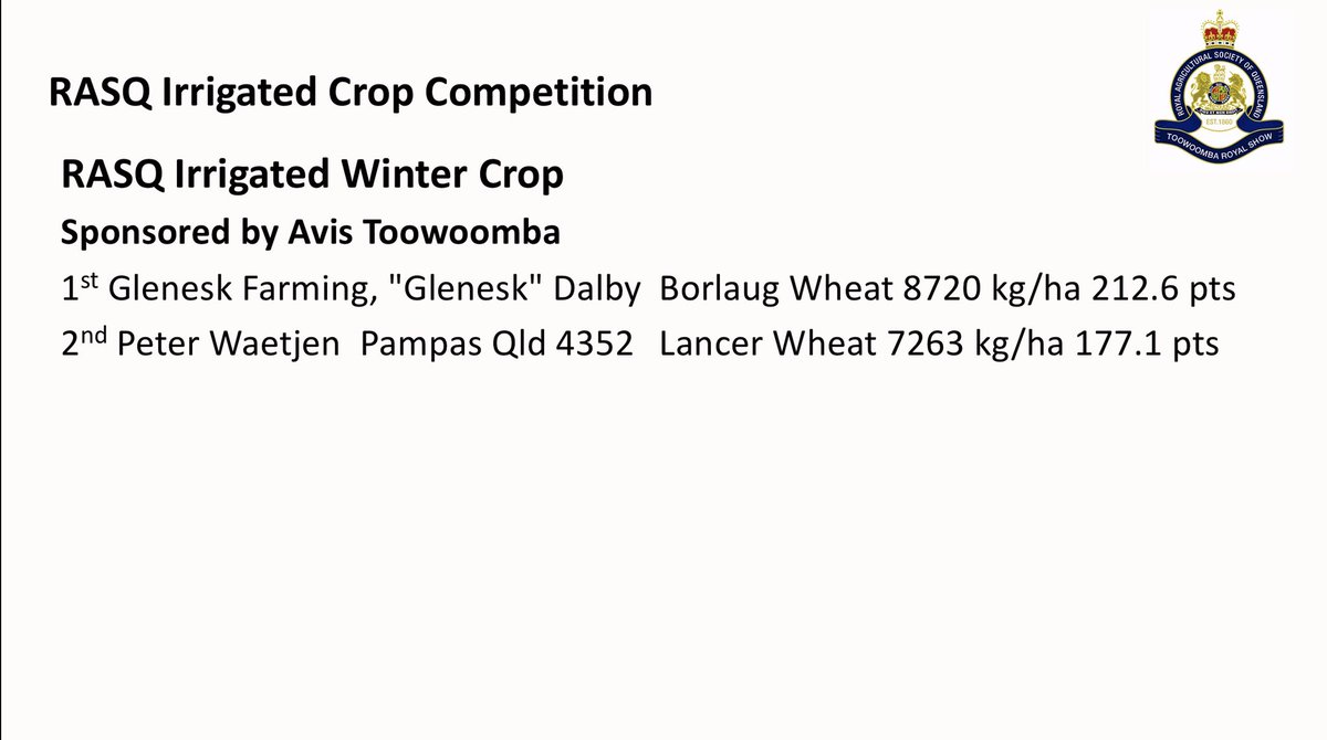 RASQ Irrigated Crop Competition