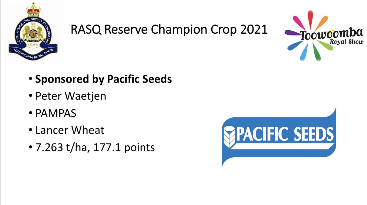 Congratulations to the 2021 Reserve Champion in the RASQ Crop Competition
