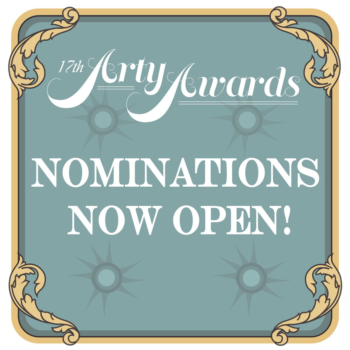 NOMINATIONS ARE OPEN! The 17th Annual Arty Awards are coming - do you know an artist who deserves recognition? Or maybe you'd like to enter yourself? Learn more at: buff.ly/3ab08aP