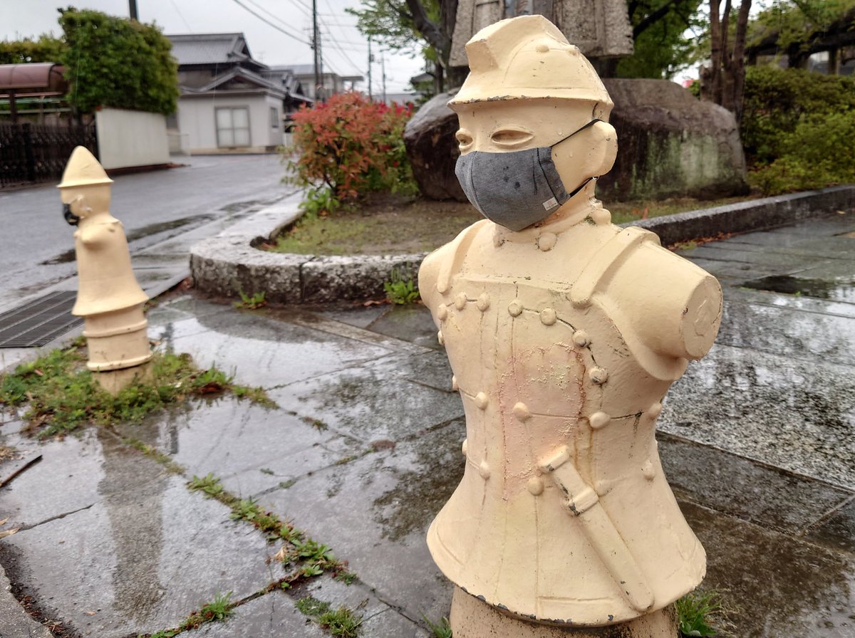 橋本 敬二 配水管清掃やってます 総社市は ハニワもマスク 総社デニムマスク