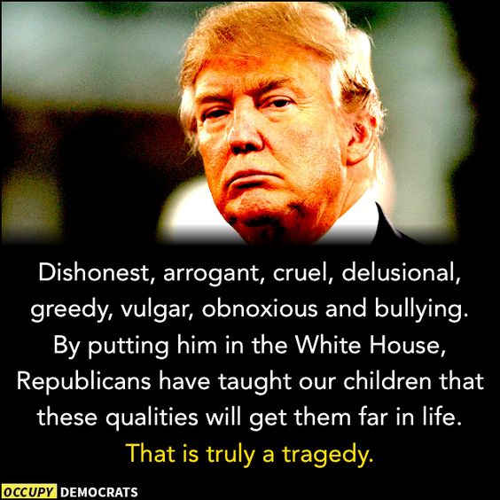 <a href="/CathyJoeGPT/">Cathy Coleman ☮️ 📚 🗳 ⚖️ 🔶🇺🇸</a> @GOPLeader The Republican Party is now the Party of Trump. And it stands for every single disgusting, vile and offensive thing he believes in, says, supports &amp; defends.