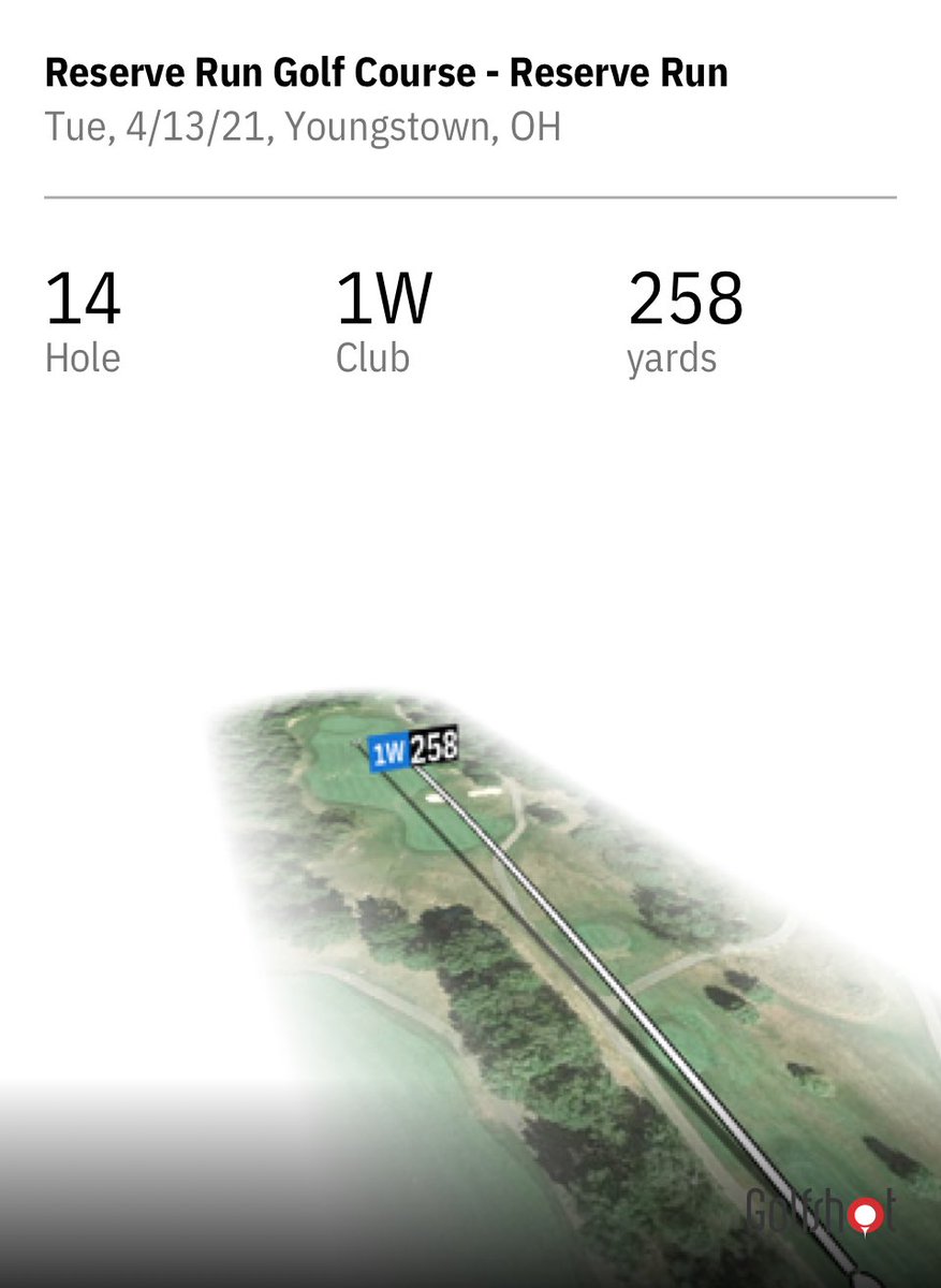 Shot 258 yards with a 1W at Reserve Run Golf Course using @GolfshotGPS! #yourbestgolf