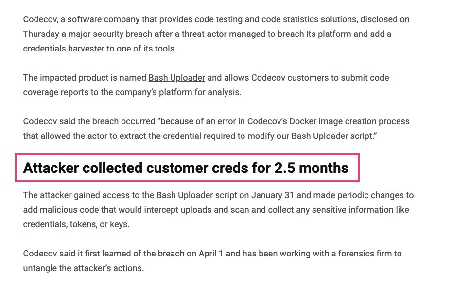 cyb3rops's tweet image. I am bit surprised about the low response to the #Codecov hack - do I miss something or do you?

Their statement
about.codecov.io/security-updat…

Article by @campuscodi
therecord.media/codecov-disclo…

Affected projects @_fel1x


My IOC &amp;amp; YARA rule