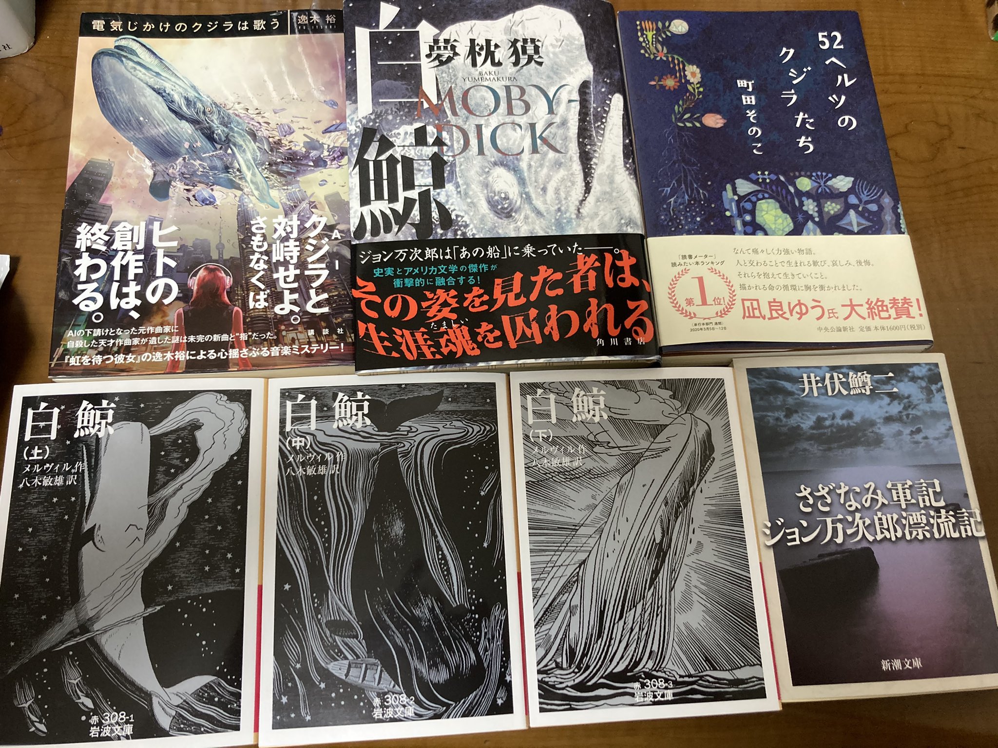 阿津川辰海 夢枕獏先生の 白鯨 Moby Dick が泣くほど面白かったし デビュー作から知人友人に推しまくっていた町田そのこ先生が 52ヘルツのクジラたち で本屋大賞受賞して嬉しいので 今 クジラがアツい フェアどこかでやりませんか