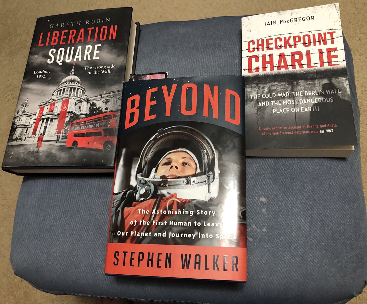 Some recent acquisitions, books I all learned about via @ColdWarPod. Really pleased that my signed copy of @Iain_MacGregor1’s #CheckpointCharlie finally arrived! @SWalkerBEYOND @GarethRubin