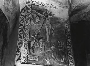 kingdomofvan's tweet photo. Wall paintings of Hakob and Harutyun Hovmatanian in Saint Grigor Church, present Çalxanqala https://t.co/6rWAgHjqpz