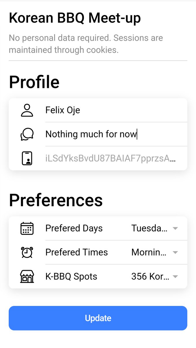 FelixODev's tweet image. Side project for planning meet ups with my coworkers. Instead of chasing everyone around for their availability I'll just have them submit it on the app. I can then keep track and have the app suggest the best calendar date.
#firebase #angularfire #angular #typescript #ionic