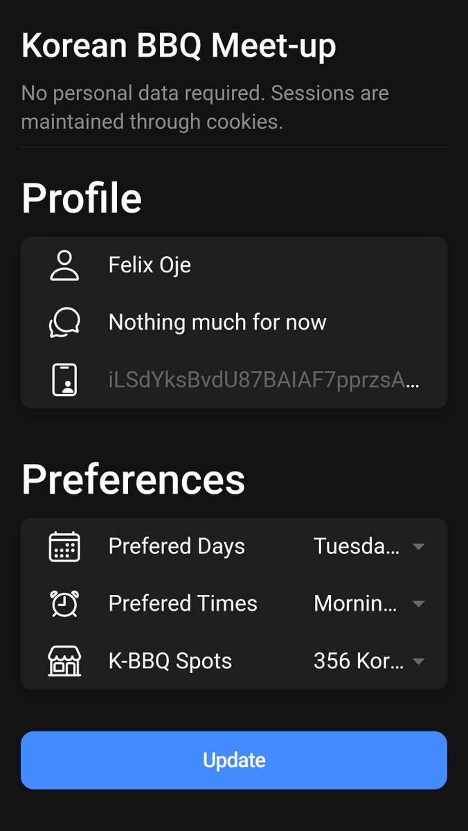 FelixODev's tweet image. Side project for planning meet ups with my coworkers. Instead of chasing everyone around for their availability I'll just have them submit it on the app. I can then keep track and have the app suggest the best calendar date.
#firebase #angularfire #angular #typescript #ionic