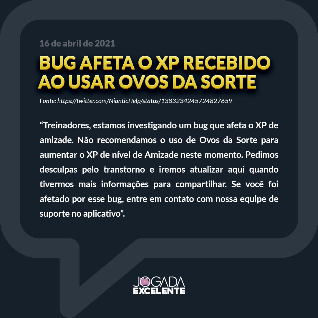 Resposta do Suporte Niantic ao feedback - Jogada Excelente