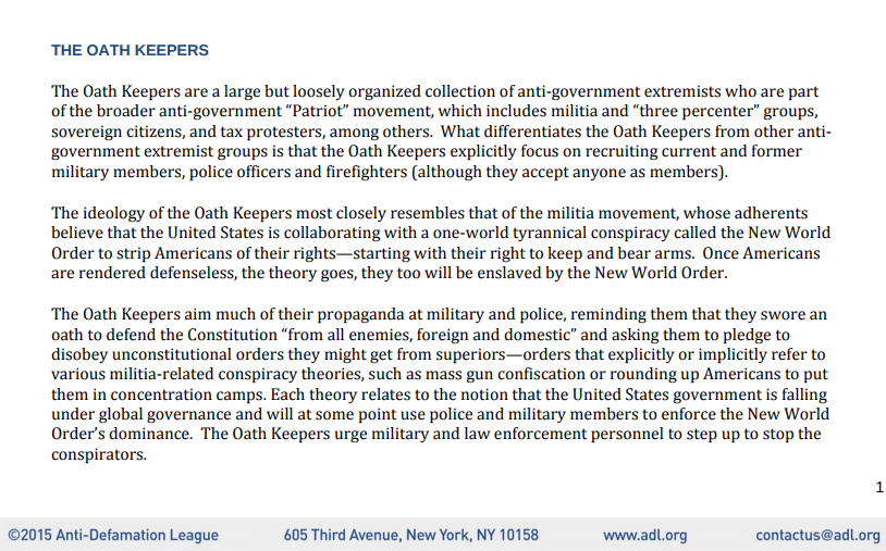 gal_suburban's tweet photo. This may provide some background. A 2015 Report by @ADL on the #OathKeepers /1

Link to report: https://t.co/PWNl3jXAa1 https://t.co/X0qdFMfmHn