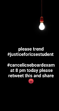 Cancleboardexa1's tweet photo. Retweet this guys please  #justiceforicsestudents  #icseboardexam2021  #icseboardexam2021 #cancelicseboardexams2021  do it guys and also today 8 pm also 🙏🙏🙏🙏🙏 https://t.co/NXIwjQgJrl
