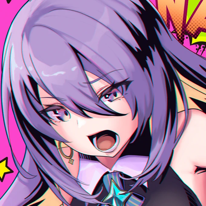 「NANI MITENDAYO!!」
前に見たムーナとぺこらの絡み、めっちゃくちゃおもしろかったなぁ。

#HoshinovArt #Moona_Hoshinova   #hololiveID #holoID 