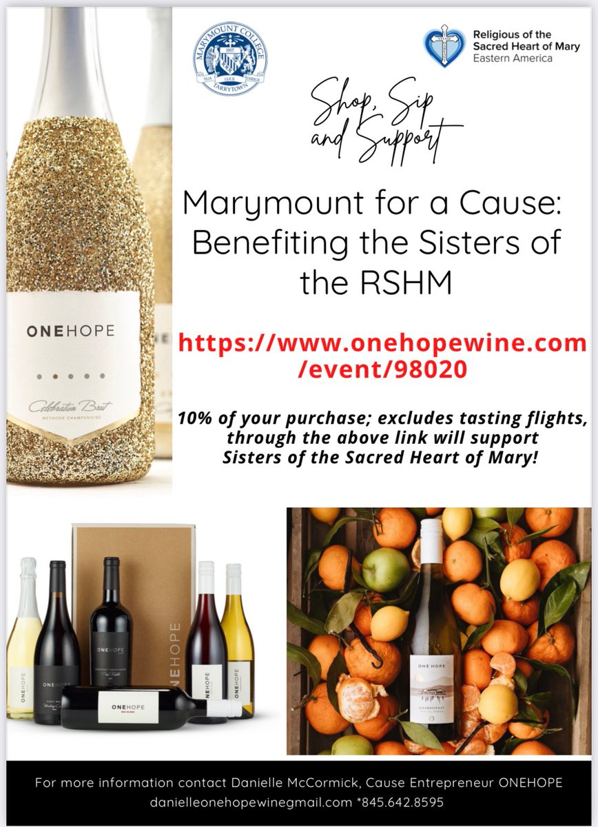 MarymountColl's tweet image. Order today in time for Jubilee Reunion 2021
Marymount for a Cause: Benefiting the Sisters of the RSHM
10% of the wine sales from this event will go directly back to the R.S.H.M.
Click link to order
onehopewine.com/event/98020