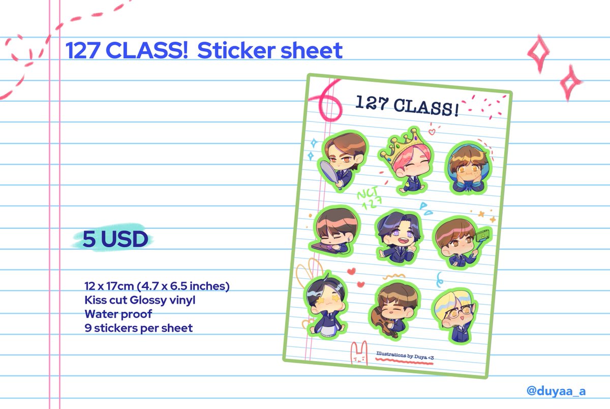 127 Class! Sticker sheet  Taeyong Sticker pack