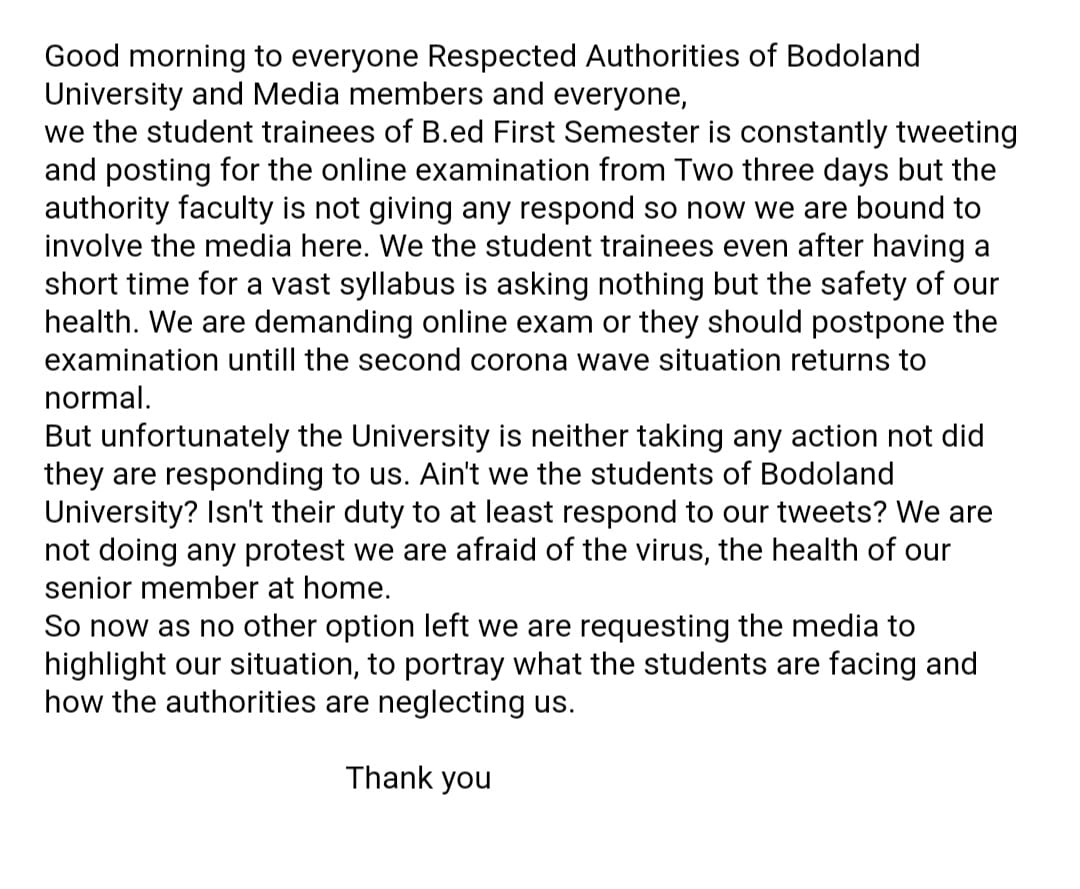 Priyank97218403's tweet photo. #we_demand_examination_should_be_postponed
#2nd_phase_of_covid19_in_india @PMOIndia
@DrRPNishank
@jagdishmukhi
@himantabiswa  @sarbanandsonwal
@promodboro
@ProfLadusingh  @ndtv @timesnow @pmmodi  @nktv247 @newsliveghy @pratidintime @CMOfficeAssam @Assamtalks @DY365 https://t.co/mDsGFY5JlD
