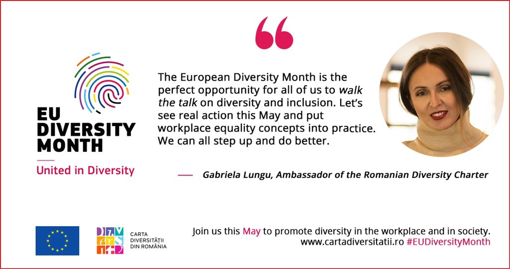 The #EUDiversityMonth is in May. Get involved & make a difference 👉 lnkd.in/dc6fcEj
#EuropeanCommission 
#DiversityandInclusion #DiversityCharters