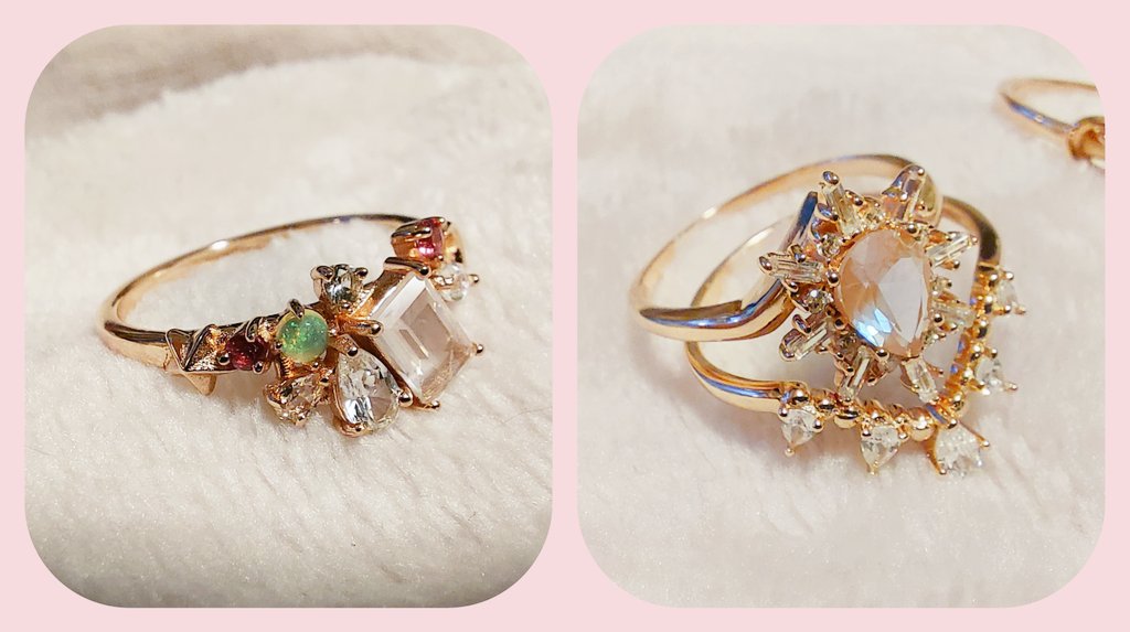 aniashes's tweet image. My new #bisoulovely rings~ birthday gifts from my boyfriend and myself 🥰