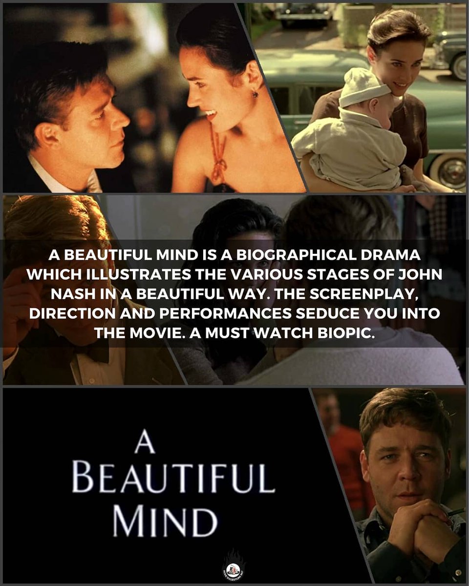 A Beautiful Mind (2001)
IMDb: 8.2/10

Swipe>>>

#abeautifulmind #abeautifulmindmovie #russelcrowe #jenniferconnelly #biographicalfilm #hollywood #hollywoodmovies #movie #movies #cinemaholic #cinema #cinemalovers #cinephile #cinemaparadiso #cinemalover #cinemalife #instacinema