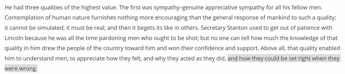 Very insightful 1920 speech on Lincoln's political skill, given by Elihu Root, whose own biography is quite impressive.  https://teachingamericanhistory.org/library/document/lincoln-as-a-leader-of-men/