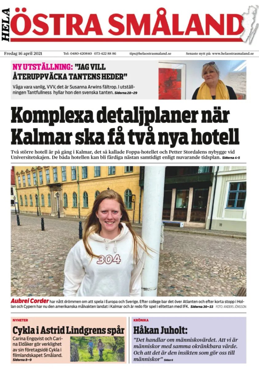Vårsol och veckans e-tidning! Dubbla hotell, Tantfullness, IFK Kalmars nya målvakt, cykeltips, Richard Deichmann, Vardag på Torget, krönika av Håkan Juholt och mycket mer! (Inte prenumerant? Prova tre månader, så bjuder vi på en av dem!) 📰👓
e-tidning.helaostrasmaland.se
