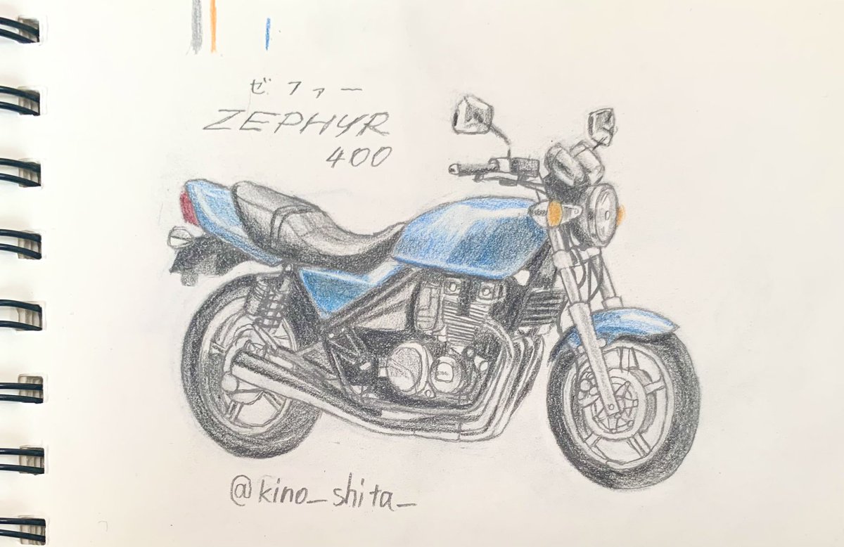 Kawasaki #ゼファー #バイク好きと繋がりたい #絵描きさんと繋がりたい