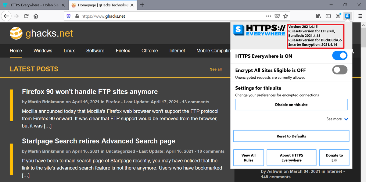 ghacks's tweet image. HTTPS Everywhere to use DuckDuckGo&apos;s Smarter Encryption before reaching End of Life #httpseverywhere #duckduckgo #smarterencryption

ghacks.net/2021/04/17/htt…