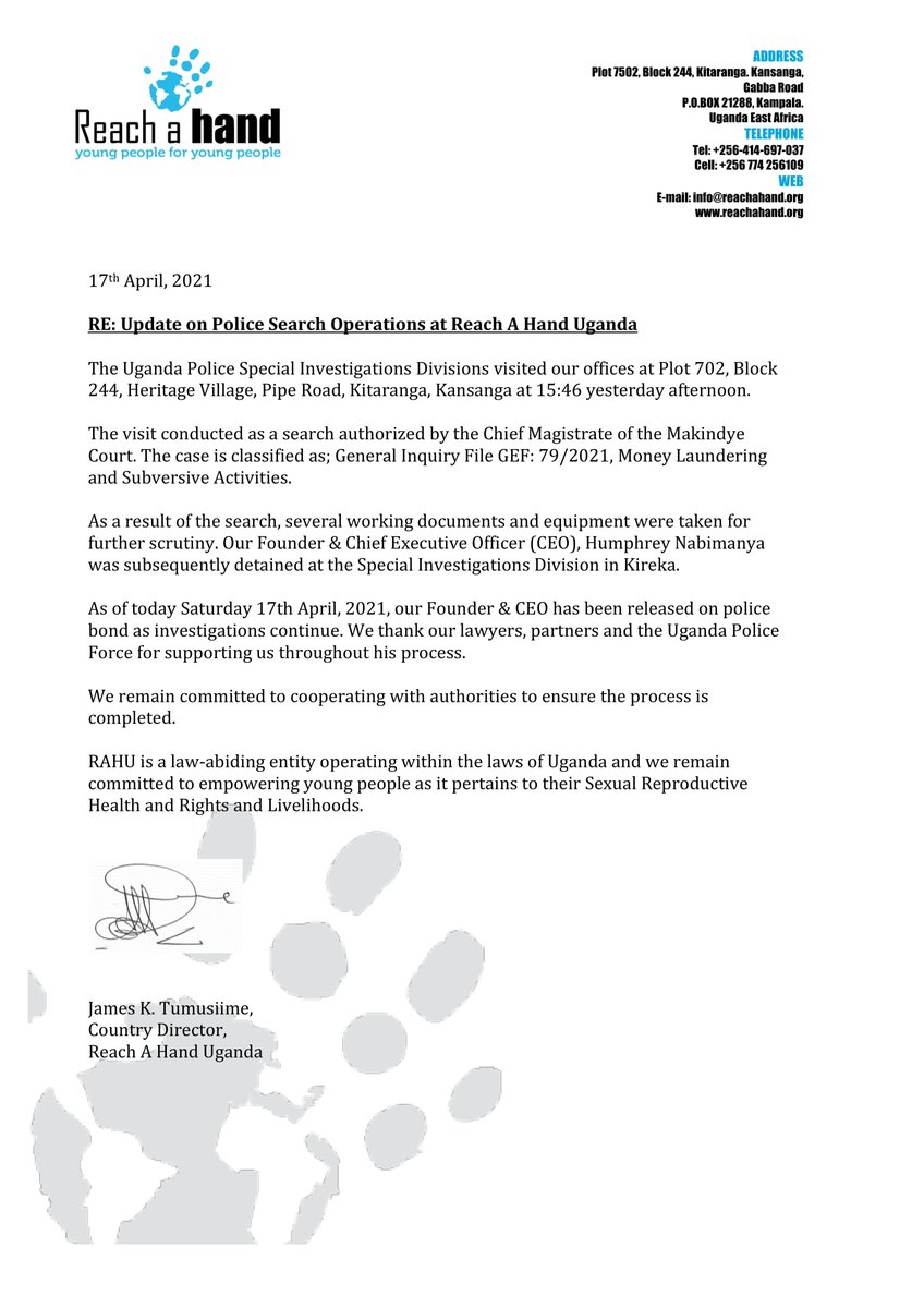 UPDATE: As we continue to cooperate with the authorities following the formal search of our office in Kansanga yesterday, we thank our lawyers and partners who have reached out and supported us this far. 

Below is the full statement with an update.