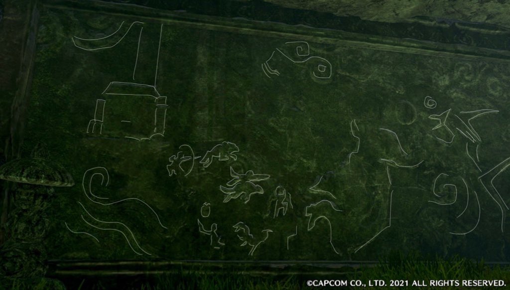 Minori 今日教えてもらって知った訓練所の隠し遺跡の巨大な壁画 1枚目は何となくわかる部分をなぞったもの 大社跡 で戦うハンターとガルクあとモンスターらしき影が見えるけど他の部分はよくわからず もし何か見つけたら是非教えてください