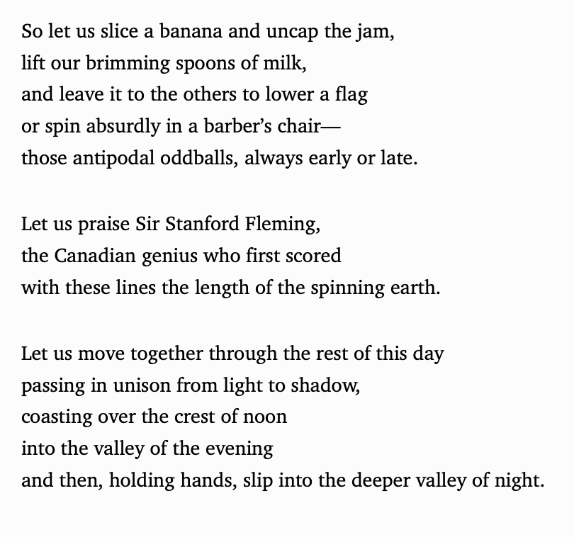 Day 17 -  #APoemADay(3/3)Eastern Standard Time by Billy Collins--Today's final poem is a curious manifesto to a most unusual target audience! 