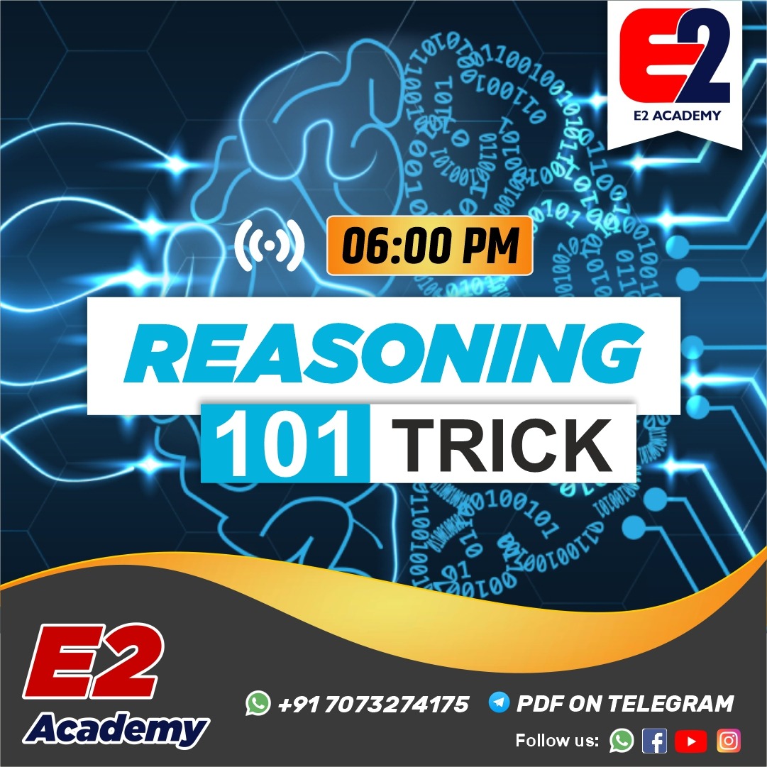 e2_academy's tweet image. #E2Academy
#reasoningtricks
#golive@6pm