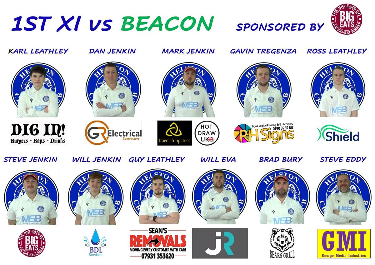HelstonCC's tweet photo. Reminder of the teams for today. Go well today lads!

#HCC 💙 https://t.co/1ZJsQszITT