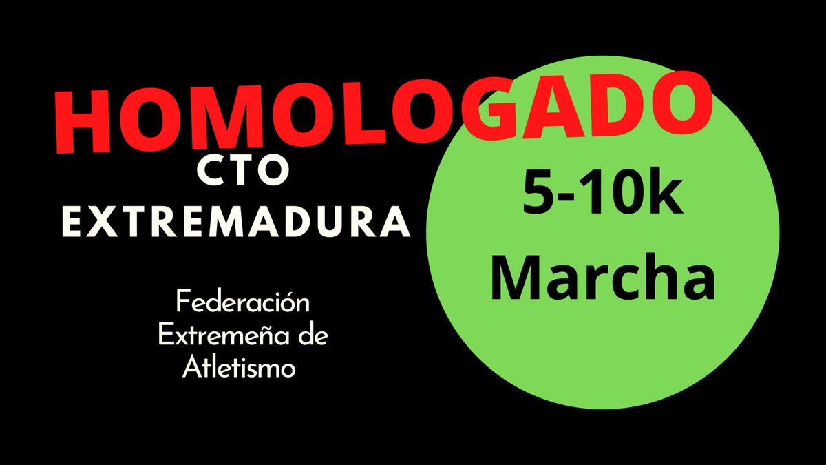 El CTO EXTREMADURA de 5-10k y Marcha en Ruta se hará en un 

‼️CIRCUITO HOMOLOGADO‼️

5vueltas a un circuito de 2k.

💡VVA SERENA 25-abril

👉Abierto a populares

◾️◾️VALDRÁN LAS MARCAS◾️◾️

Circular: cutt.ly/BvxQ17Y

#AtletismoExtremadura