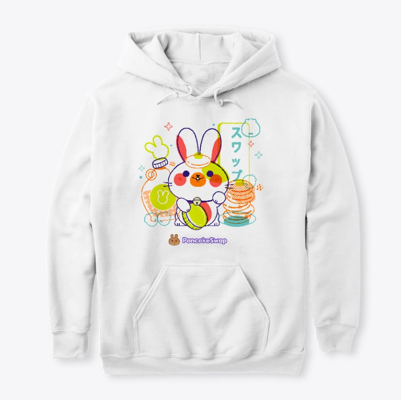 PancakeSwap's tweet photo. New merch, who dis? https://t.co/Q7HBUgwzxP
. (\🥞/)
>(  👀)<
✌️👕🤳
Delivers to most regions, but if you want to make your own, the image files are in the item description as always! https://t.co/PPZwyaOiVc