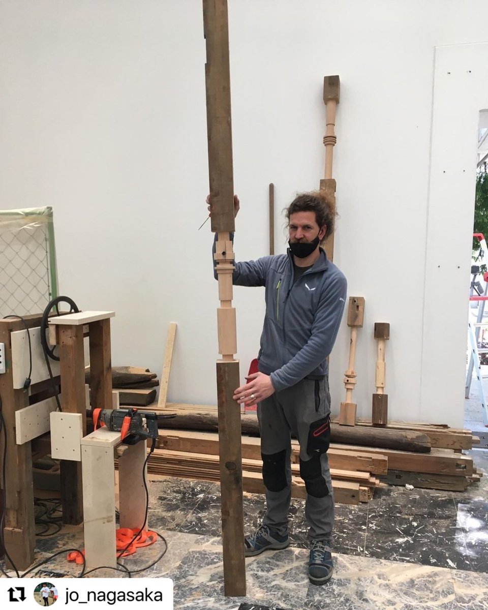 vba2020jp's tweet image. Photos posted on Instagram by Jo Nagasaka. Lathe turning of old  woods is also going on in Venice. #vba2020jp #vba2021jp #biennalearchitettura2021 #howwillwelivetogether